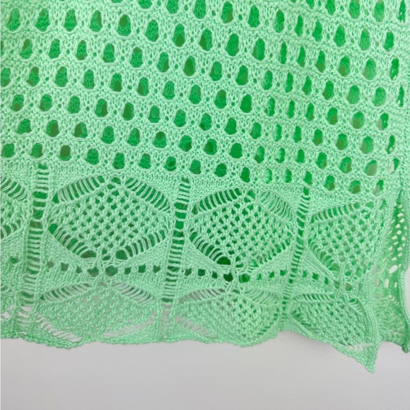 Jeanne Pierre Mint Green Open-Knit Tunic Dress - Picture 5 of 8